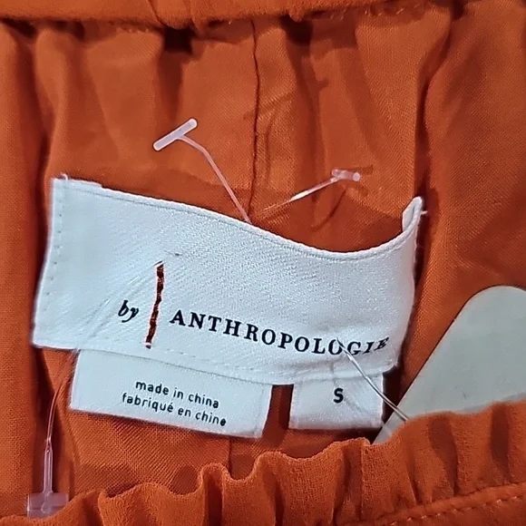 NWOT Anthropologie Neon Pleated Midi Skirt Small Vibrant Medium Orange - Picture 3 of 7